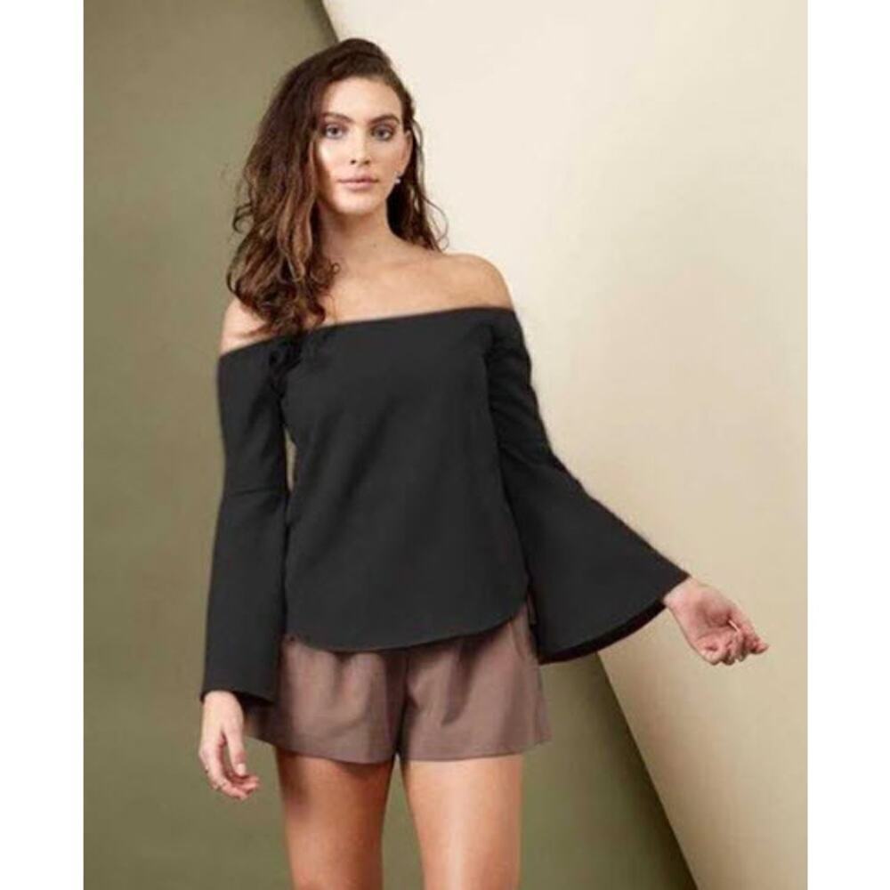 Morrisday The Label Into the Mirage Bell Sleeve Top Black Size Large